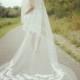 Bridal  veil, cathedral long veil with lace flower and blusher  layer -- style 368