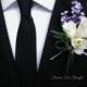 Lavender Rose Boutonniere, Groomsmen Lapel Pin, Cream and Purple Wedding Flowers, FlowersForThought original design