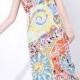 Emilio Pucci V Neckline Mosaico Print Long Dress