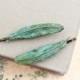 Feather Bobby Pins Verdigris Patina feather Hair Accessories Pair of Feathers Teal Blue Feather Rustic Green Brass Woodland Nature Bird