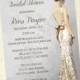 Elegant Bridal Shower Invitation / Gray / Wedding Dress Profile / Gorgeous Bride / Digital / Custom