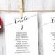 Table Seating Cards Template 1-40, Wedding Seating Chart, DIY Table Cards, Sizes 4x6 AND 5x7, Seating Plan, Printable Table Cards  - $9.50 USD