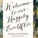 Welcome to Our Happily Ever After Sign, 18x24 Wedding Sign Instant Download, DIY Sign Printable, Wedding Reception Sign #BT104 - $8.00 USD