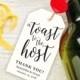 A Toast to the Host Tag Template ~ 2.5" x 4" ~ Hostess Gift ~ Host Gift~ Wine Champagne Bottle Gift Tag ~ Welcome Gift ~ Wedding Tags - $6.50 USD