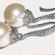 Bridal Pearl Earrings Pearl Drop Wedding Earrings Swarovski 10mm Ivory Pearl Sterling Silver CZ Earrings Bridal Jewelry FREE US Shipping - $28.50 USD