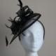 Black Fascinator and Feather Fascinator on a hairband, races, weddings, special occasions, Kentucky Derby, Ascot, Melbourne Cup