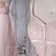 2017 Dusty Rose Chiffon Bridesmaid Dress, Sweetheart Lace Wedding Dress, Spaghetti Straps Prom Dress Floor Length (C018)