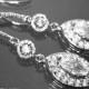 Cubic Zirconia Marquise Bridal Earrings Chandelier Crystal Wedding Earrings Long Dangle CZ Wedding Earrings Sparkly Bridal Crystal Jewelry - $37.50 USD