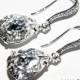 CLEAR Crystal Wedding Earrings Swarovski Rhinestone Teardrop Earrings Bridal Earrings Bridesmaid Jewelry Crystal Cz Silver Dangle Earrings - $25.00 USD