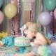 Mixed pastels with Lavender sparkle sequin Fabric Garland Backdrop - Birthday Garland, Photo Prop, Event Decor, Smash Cake, 1st Birthday