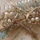 Vintage style rhinestone crystals wedding hair comb, wedding alligator clip, hair accessory, bridal hair comb, pearls comb, bridesmaids comb