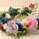 Spring Wedding Crown, Flower Head Wreath, Bridal Hair Wreath, Floral Wedding Head Piece, Maternity Flower Crown, Summer Festival