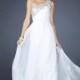 2017 Elegant&Graceful A Line Prom Dresses Full Length White One Shoulder Flowing Chiffon online In Canada Prom Dress Prices - dressosity.com
