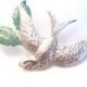 Silver Bridal Hairpin Wedding Accessories Bird Mint Leaves Leaf Bobby Pin Clip Bridesmaids Hairpiece