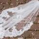 Lace wedding veil, Fingertip Veil with Lace Trim , One Layer Fingertip Veil , Wedding Veil Fingertip , Custom Wedding Veil