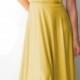Infinity Dress in color light mustard floor length with long straps