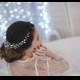 Bridal headpiece, crystal bridal hair piece, bridal hair vine, wedding hair vine, crystal and pearl bridal headpiece, bridal hair halo
