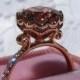 Floral Morganite Engagement Ring, Rose Gold Engagement Ring, Peachy Pink Morganite in Rose Gold Magnolia Ring