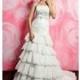 Timeless Natural Waist Long Strapless Fit N Flare Chapel Train Wedding Gown - Compelling Wedding Dresses