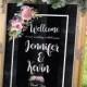 wedding signs wedding welcome sign chalkboard flowers wall art print bohemian decor boho decor floral painting custom tapestry wall hanging