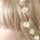 Daisy Bobby Pins, Daisy Hair Flowers, Hair Flowers, Bridal Hair Flowers, Wedding Hair, Bridesmaids Hair, Daisy Clip, Whimsical, UK Shop