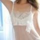 White Bows Pleated Knotted 2-Piece Chemise For Women