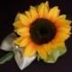 Sunflower and Hydrangea Boutonniere, FFT Original, Groom or Groomsmen Silk Buttonhole Wedding Flower Made to Order