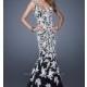 Long Lace V-Neck Mermaid Gown by La Femme - Discount Evening Dresses 