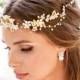 Wedding pearls crown. Hair vine halo for b ride to be. Hair vine for weddings. Beach wedding hair accessory. Boho hair vine. Pearls crown.