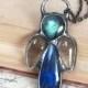 ANGEL Labradorite necklace, rutile quartz pendant, Boho Necklace,Spiritual jewelry,Blue green Shine Labradorite, Stylish Jewelry