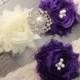 Purple Garter Set - Royal Purple Wedding Garters Dark Purple Garter, Purple Garder, Purple plus size garter, weddings purple wedding garder