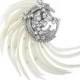 White Bridal Feather Hair Clip, bridal hair jewellery, bridal hair Couture