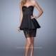 Black La Femme Short Cocktail 21817  La Femme Short Dresses - Elegant Evening Dresses