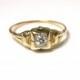 Vintage 14k Yellow Gold Vintage Diamond Engagement Ring - Size 7 1/4 - Weight 1.3 Grams - Promise Ring - Wedding 