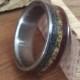 Titanium Ring, Wood Ring, Meteorite Ring, Dinosaur Bone Ring, Wedding Ring, Handmade Ring, Wooden Ring, Wood Inlay Ring, Engraved Ring