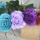 PU Roses Turquoise Burgundy Lilac Royal Purple Real Touch Roses Single Stems For Silk bridal Bouquet Wedding Centerpices