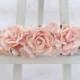 Blush pink flower crown - wedding floral hair wreath - flower headpiece - flower hair accessories for girls