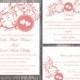 Wedding Invitation Template Download Printable Wedding Invitation Editable Invitation Red Wedding Invitations Heart Invitation Elegant DIY - $15.90 USD