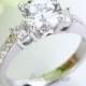 925 Sterling Silver Wedding Engagement Bridal Band Ring Three-Stone 2 Carat Round Brilliant Cut Lab Made Diamond
