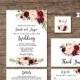 Floral Wedding Invitation Template, Boho Chic Wedding Invitation Suite, Wedding Set, #A024A, Editable PDF - you personalize at home.