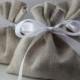 Set of 100 - Wedding Favor, Wedding Bags. Oatmeal Grey Linen Favor Bags