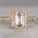 1.2ct Moissanite Engagement ring 14k Yellow gold,Diamond wedding band,5x7mm Emerald Cut Gemstone Promise Bridal Ring,Anniversary,New design