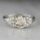 Antique Platinum Art Deco Engagement Ring with 1.30 Carat Early Old European Cut Diamond and .25ctw Diamond Accents R555