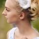 White hair flower - Wedding hair flower - Bridal hair piece - Hair accessories - Bridal hair comb - Bridal head piece - Flower headpiece