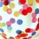 Clear Rainbow Confetti-Filled Balloon / Biodegradable Latex Balloon / Confetti Balloons / Rainbow Party Decor / Sprinkle Balloon
