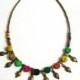 Boho Necklace, Summer Jewelry, Wooden Metal Beaded Necklace, Colored Necklace