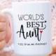 Funny Gift for aunt "World's best aunt" coffee mug, aunt gifts, auntie gifts, aunt wedding gift, aunt birthday, presents for aunts MU589