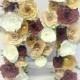 Stunning gold, champagne and burgundy paper flowers fill this floral initial - $89.00 USD