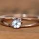 White topaz engagement ring - recycled 14k rose gold - modern - diamond like - alternative engagement ring - size 6 - Wishes ring