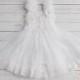 Flower Girl dress,baptism dress, White lace dress, baby girl dress, Baby dress, Christening dress, junior bridesmaid, rustic wedding dress.